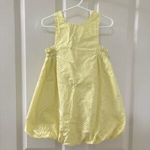 Zara Yellow Embroidered Balloon Dress Girls Size 5 FLAWS